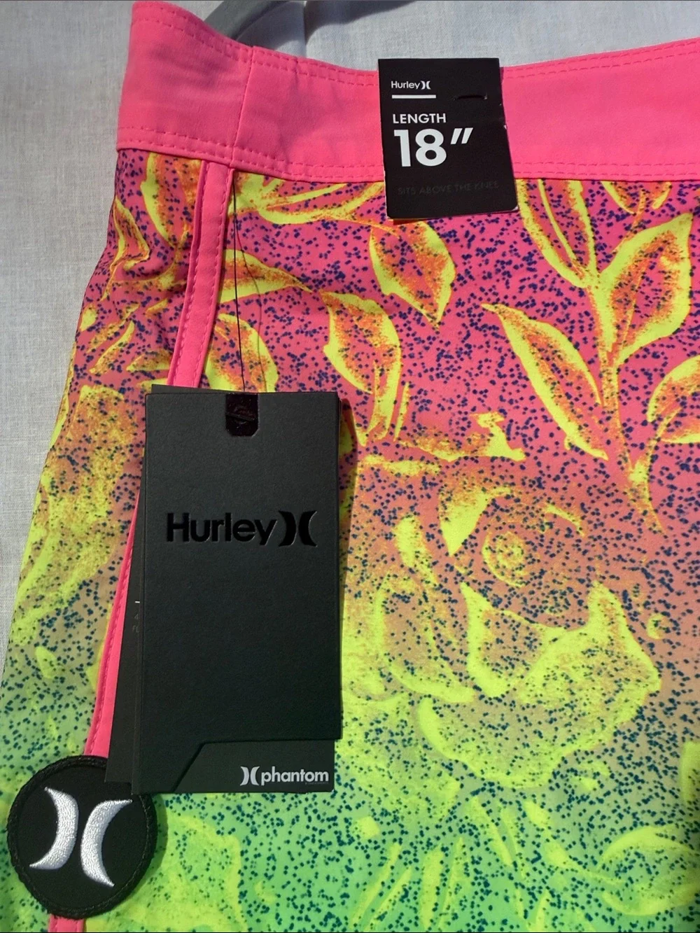 Hurley Neon Pink, Lime & Yellow Floral Board Shorts Size 36
